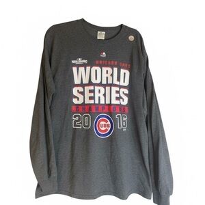 Majestic Men’s Chicago Cubs World Series Long Sleeve Shirt Size Large